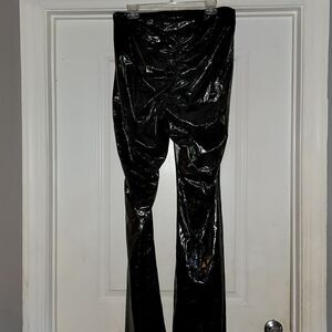 Boot leg patent leather pants